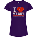 I Heart My Wife Rugby Player Funny Union Womens Petite Cut T-Shirt Purple