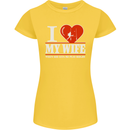 I Heart My Wife Rugby Player Funny Union Womens Petite Cut T-Shirt Yellow