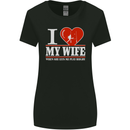 I Heart My Wife Rugby Player Funny Union Womens Wider Cut T-Shirt Black