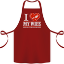 I Heart My Wife Scuba Diving Diver Dive Cotton Apron 100% Organic Maroon