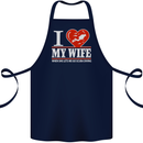I Heart My Wife Scuba Diving Diver Dive Cotton Apron 100% Organic Navy Blue