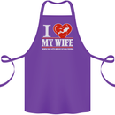 I Heart My Wife Scuba Diving Diver Dive Cotton Apron 100% Organic Purple