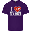 I Heart My Wife Scuba Diving Diver Dive Mens Cotton T-Shirt Tee Top Purple