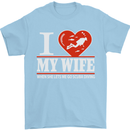 I Heart My Wife Scuba Diving Diver Dive Mens T-Shirt Cotton Gildan Light Blue