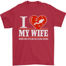 I Heart My Wife Scuba Diving Diver Dive Mens T-Shirt Cotton Gildan Red