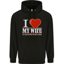 I Heart My Wife She Did Buy Me This Funny Mens 80% Cotton Hoodie Black