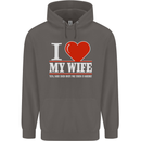 I Heart My Wife She Did Buy Me This Funny Mens 80% Cotton Hoodie Charcoal