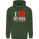I Heart My Wife She Did Buy Me This Funny Mens 80% Cotton Hoodie Forest Green