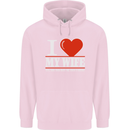 I Heart My Wife She Did Buy Me This Funny Mens 80% Cotton Hoodie Light Pink