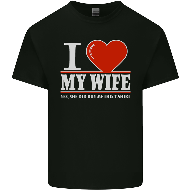 I Heart My Wife She Did Buy Me This Funny Mens Cotton T-Shirt Tee Top Black