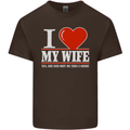 I Heart My Wife She Did Buy Me This Funny Mens Cotton T-Shirt Tee Top Dark Chocolate