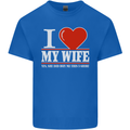 I Heart My Wife She Did Buy Me This Funny Mens Cotton T-Shirt Tee Top Royal Blue