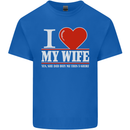 I Heart My Wife She Did Buy Me This Funny Mens Cotton T-Shirt Tee Top Royal Blue
