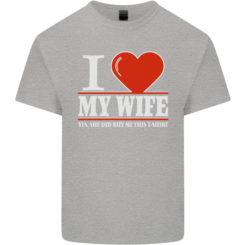 I Heart My Wife She Did Buy Me This Funny Mens Cotton T-Shirt Tee Top Sports Grey