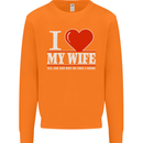 I Heart My Wife She Did Buy Me This Funny Mens Sweatshirt Jumper Orange