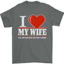 I Heart My Wife She Did Buy Me This Funny Mens T-Shirt Cotton Gildan Charcoal
