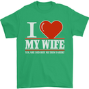 I Heart My Wife She Did Buy Me This Funny Mens T-Shirt Cotton Gildan Irish Green