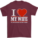 I Heart My Wife She Did Buy Me This Funny Mens T-Shirt Cotton Gildan Maroon