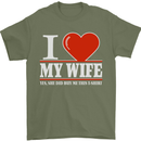 I Heart My Wife She Did Buy Me This Funny Mens T-Shirt Cotton Gildan Military Green