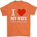 I Heart My Wife She Did Buy Me This Funny Mens T-Shirt Cotton Gildan Orange
