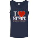 I Heart My Wife She Did Buy Me This Funny Mens Vest Tank Top Navy Blue