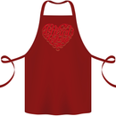 I Heart Red Heads Ginger Hair Funny Cotton Apron 100% Organic Maroon