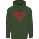 I Heart Red Heads Ginger Hair Funny Mens 80% Cotton Hoodie Forest Green