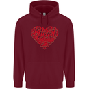 I Heart Red Heads Ginger Hair Funny Mens 80% Cotton Hoodie Maroon