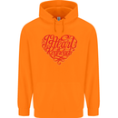I Heart Red Heads Ginger Hair Funny Mens 80% Cotton Hoodie Orange