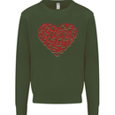 I Heart Red Heads Ginger Hair Funny Mens Sweatshirt Jumper Forest Green