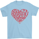 I Heart Red Heads Ginger Hair Funny Mens T-Shirt Cotton Gildan Light Blue