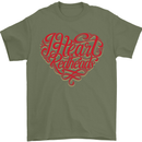 I Heart Red Heads Ginger Hair Funny Mens T-Shirt Cotton Gildan Military Green