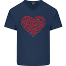 I Heart Red Heads Ginger Hair Funny Mens V-Neck Cotton T-Shirt Navy Blue