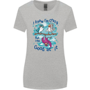 I Know I'm Crazy Funny Bird Slogan Womens Wider Cut T-Shirt Sports Grey