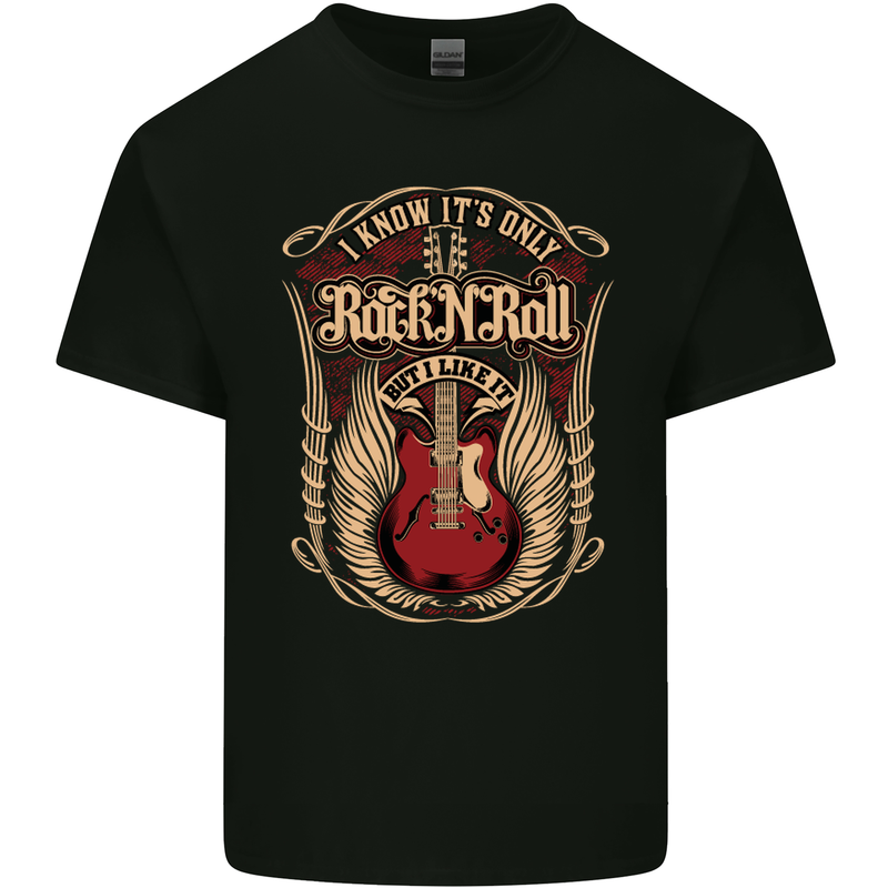I Know It’s Only Rock ’n’ Roll Music Guitar Mens Cotton T-Shirt Tee Top Black