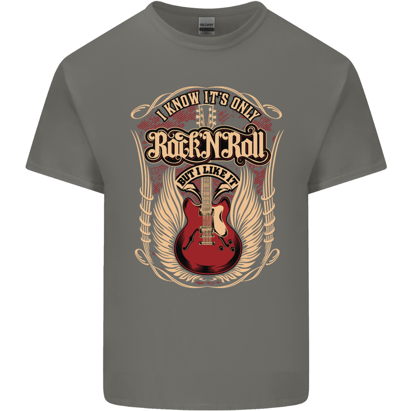 I Know It’s Only Rock ’n’ Roll Music Guitar Mens Cotton T-Shirt Tee Top Charcoal