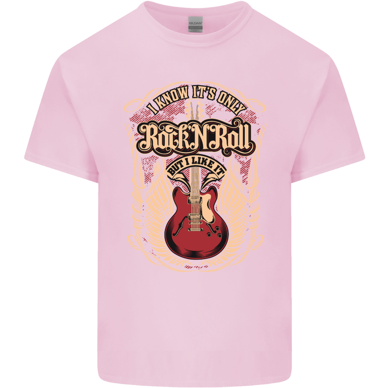 I Know It’s Only Rock ’n’ Roll Music Guitar Mens Cotton T-Shirt Tee Top Light Pink