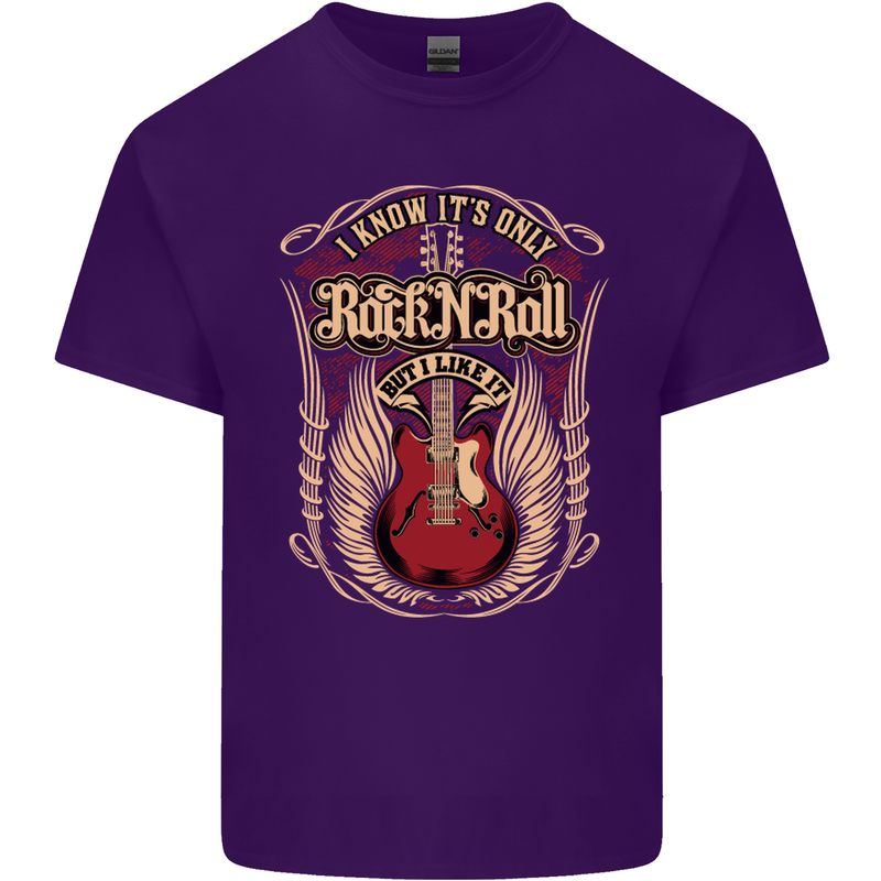 I Know It’s Only Rock ’n’ Roll Music Guitar Mens Cotton T-Shirt Tee Top Purple