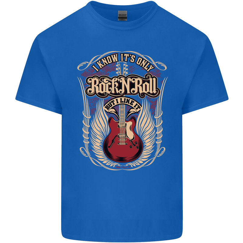 I Know It’s Only Rock ’n’ Roll Music Guitar Mens Cotton T-Shirt Tee Top Royal Blue