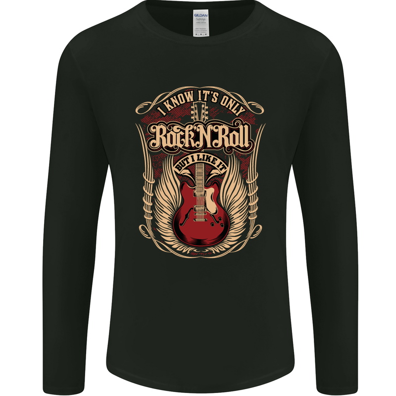 I Know It’s Only Rock ’n’ Roll Music Guitar Mens Long Sleeve T-Shirt Black