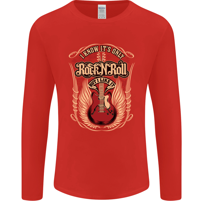 I Know It’s Only Rock ’n’ Roll Music Guitar Mens Long Sleeve T-Shirt Red