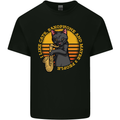 I Like Cats, Saxophones & Maybe 3 People Mens Cotton T-Shirt Tee Top Black
