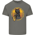 I Like Cats, Saxophones & Maybe 3 People Mens Cotton T-Shirt Tee Top Charcoal