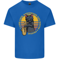 I Like Cats, Saxophones & Maybe 3 People Mens Cotton T-Shirt Tee Top Royal Blue