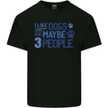 I Like Dogs and Maybe Three People Mens Cotton T-Shirt Tee Top Black