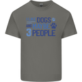 I Like Dogs and Maybe Three People Mens Cotton T-Shirt Tee Top Charcoal