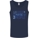 I Like Dogs and Maybe Three People Mens Vest Tank Top Navy Blue