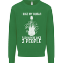I Like My Guitar and 3 People Rock n Roll Mens Sweatshirt Jumper Irish Green