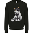 I Love Cats Cute Kitten Mens Sweatshirt Jumper Black
