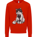 I Love Cats Cute Kitten Mens Sweatshirt Jumper Bright Red